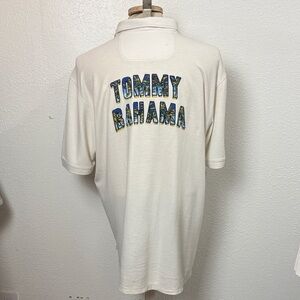 1823 Tommy Bahama  Short Sleeve Polo with Blue & Yellow Tropical Logo. SzXL